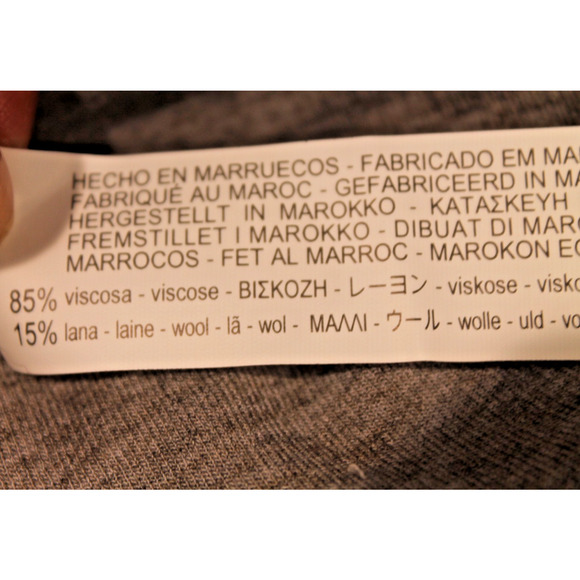 Zara Skirt Knit Midi Womens size M Gray Elastic Waist Double Front Slits Pull-on - Picture 7 of 8